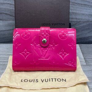 Louis Vuitton French Purse Wallet Monogram Vernis Rose Indien Authentic